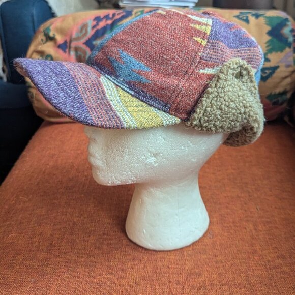 Scala Blanket Trapper Hat Sherpa Plaid Ear Flap Aztec Southwest Bomber Aviation - Picture 5 of 8